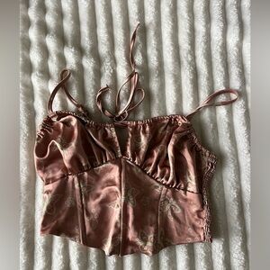 Pacsun Paisley Print Satin Crop Top